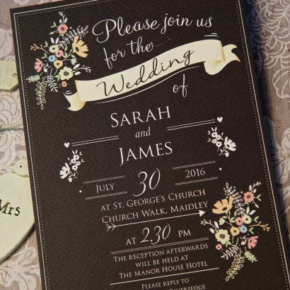 Chalkboard Style Wedding Invitations Uk 5