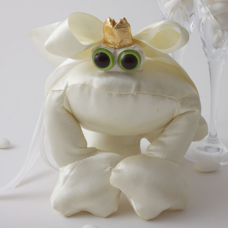 Cream Satin Ring Bearer Frog Wedding Ring Bearer Pillow