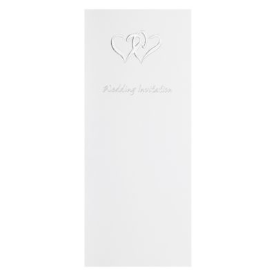 Silver entwined hearts wedding invitations